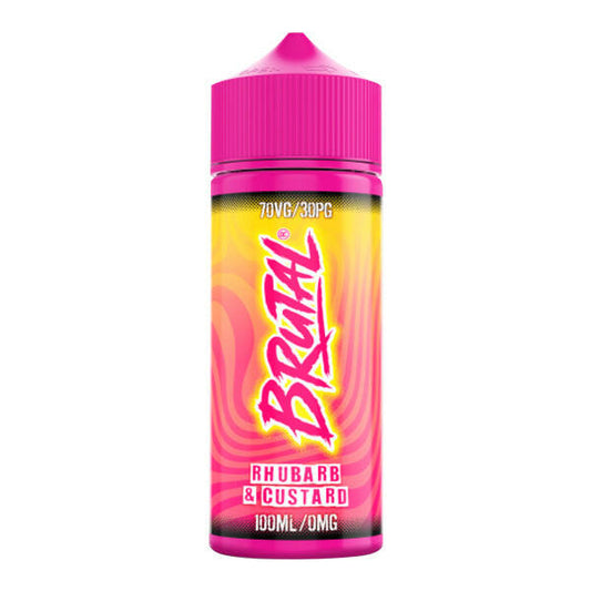 Brutal Rhubarb & Custard 100ml E-Liquid, Bottle, Front