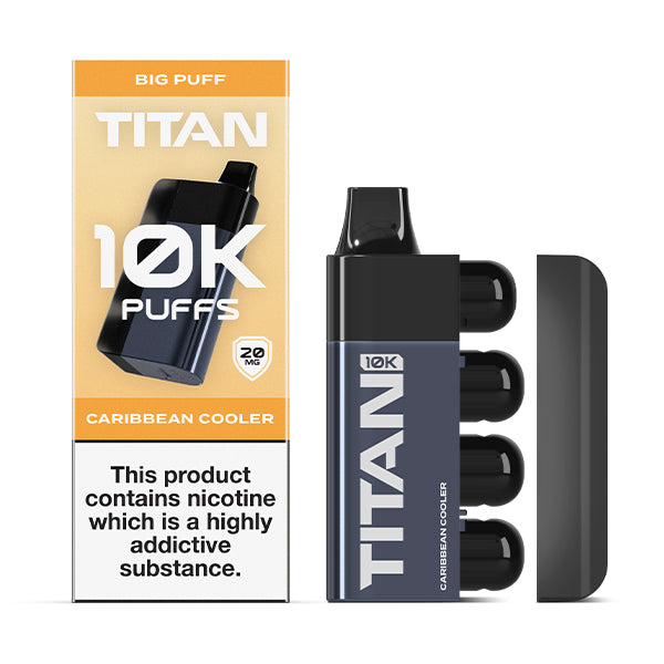 Titan 10K Disposable Vape Pod Kit Caribbean Cooler, Packaging and Device, Front