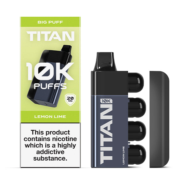 Titan 10K Disposable Vape Pod Kit Lemon Lime, Packaging and Device, Front