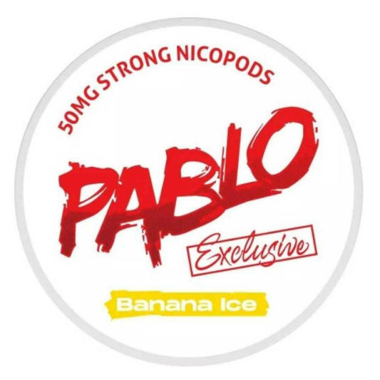 Pablo Banana Ice Nicotine Pouches, Packaging, Front